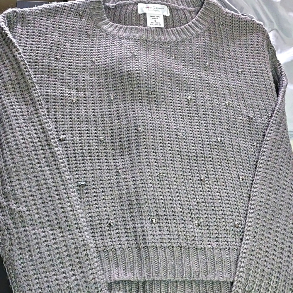 Gray Sweater and Black Tights Combo